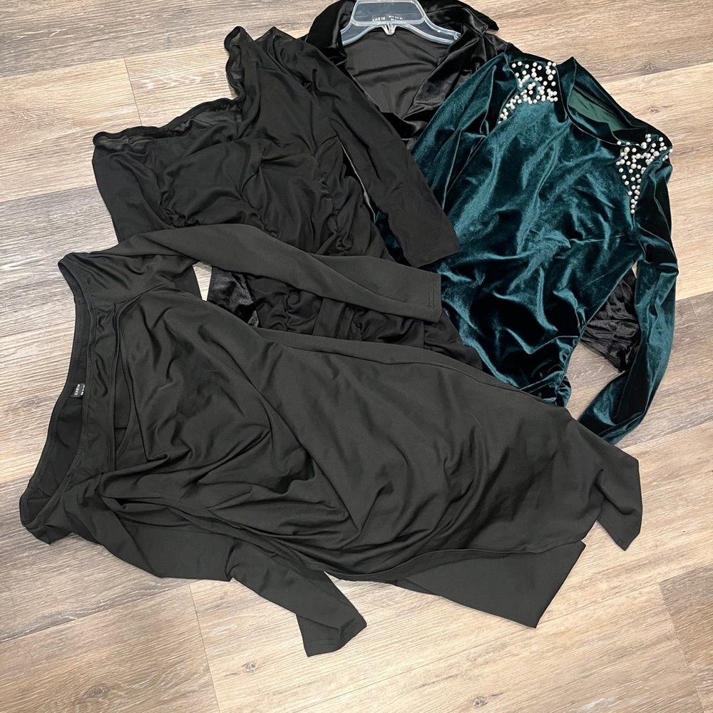 Elegant Black and Green Dresses Collection  4 pieces NWT